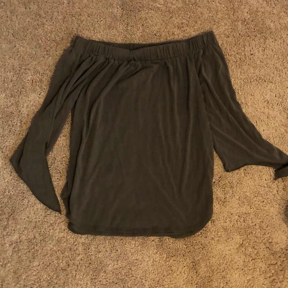 Green off the shoulder top